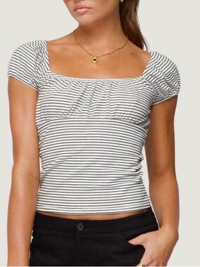 EDIKTED Striped Top -Size Small NWT